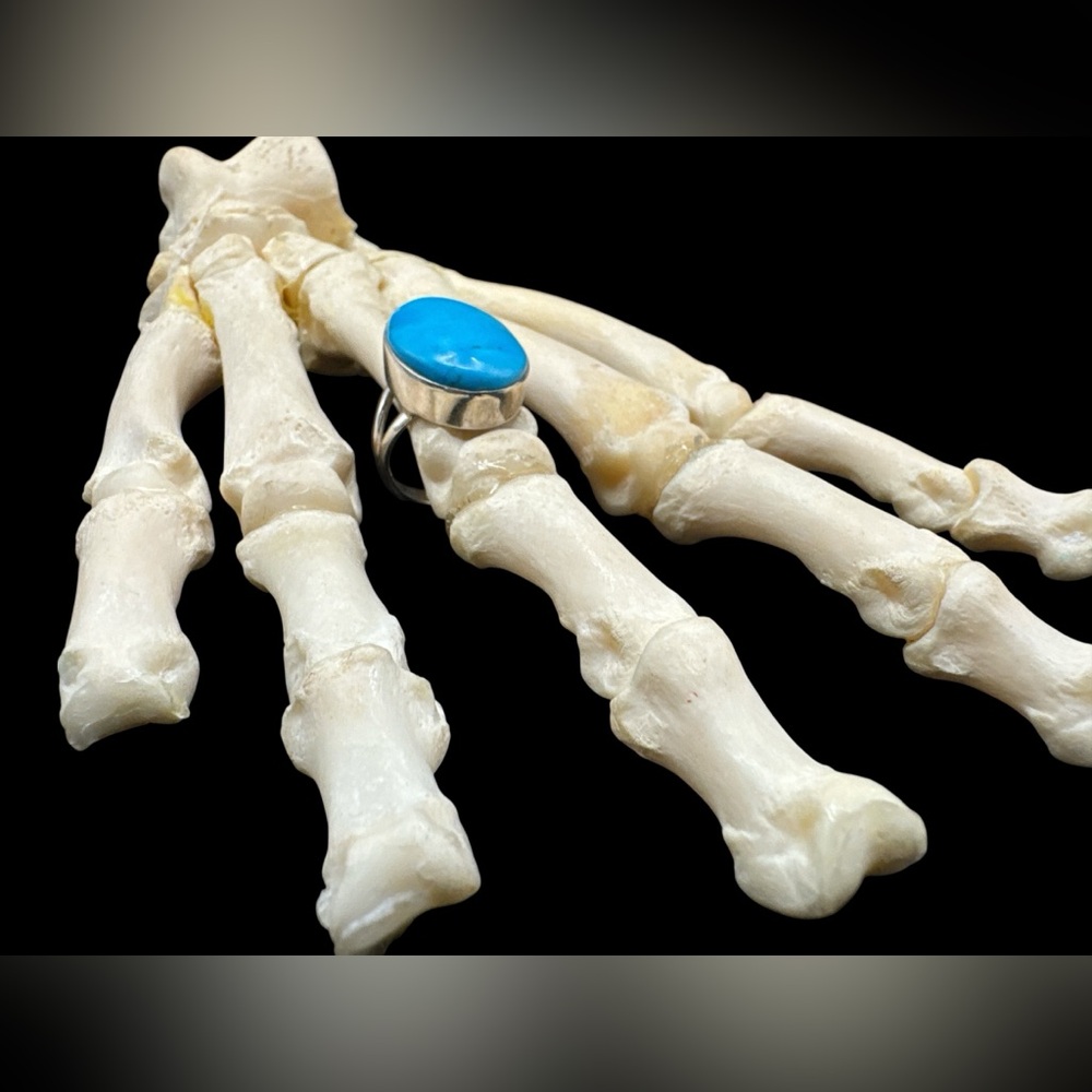 Vintage Southwest Sterling Silver Turquoise Cocktail Statement Ring size 8